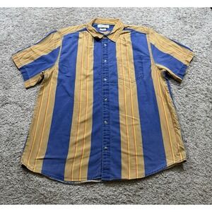 Urban Outfitters Blue Tan Colorblock Shirt Urban‎ Retro Party Y2K Striped L